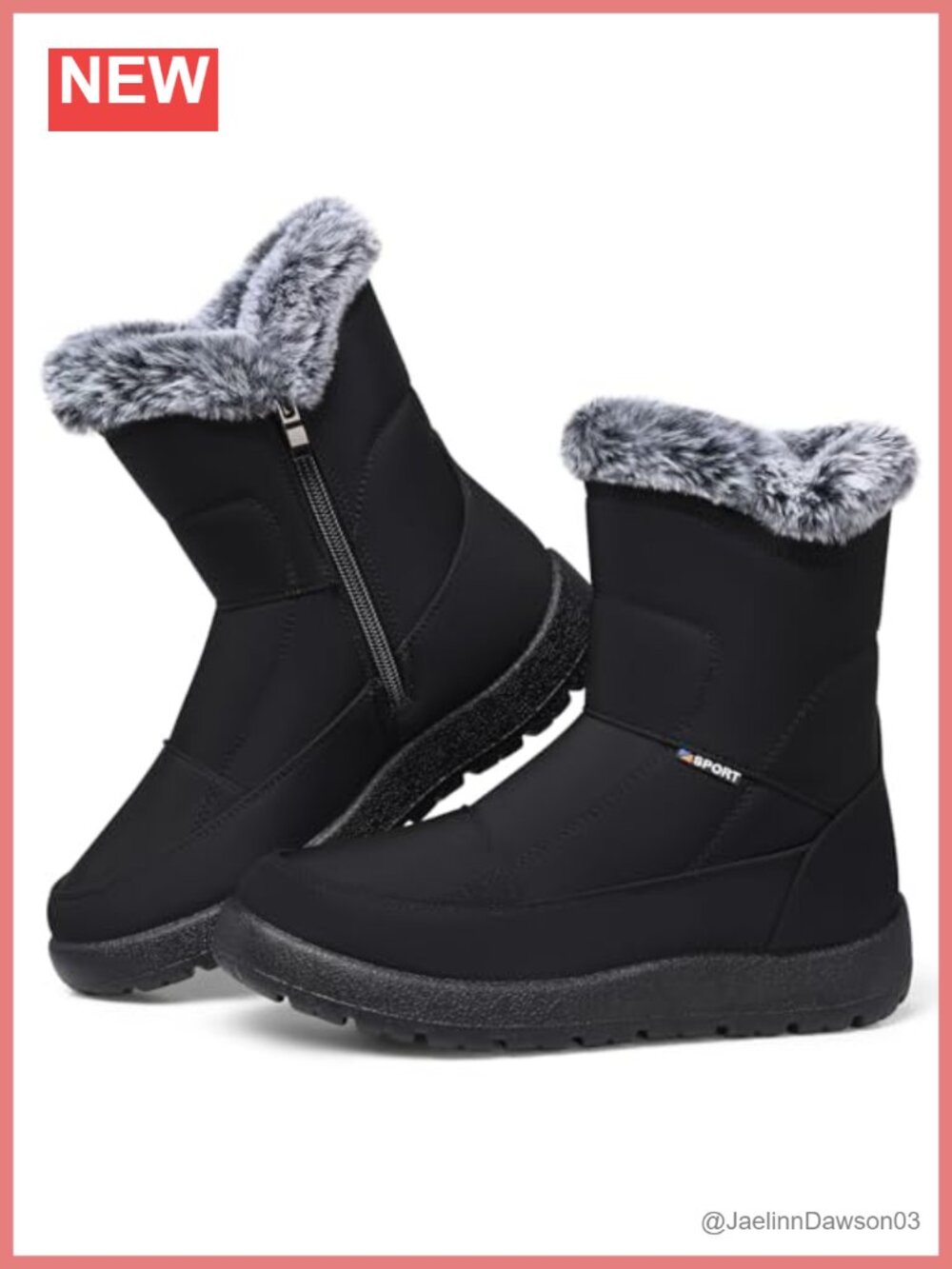 Waterproof Fur-Lined Ankle Snow Booties Side-Zip Winter Outdoor Boots